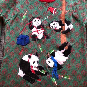 Ugly Christmas sweater - drunken pandas